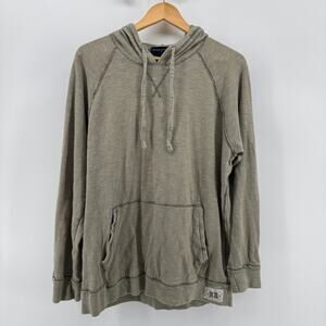 Banana Republic Pull Over Long Sleeve Distressed Green Cotton Hoodie–Mens Large